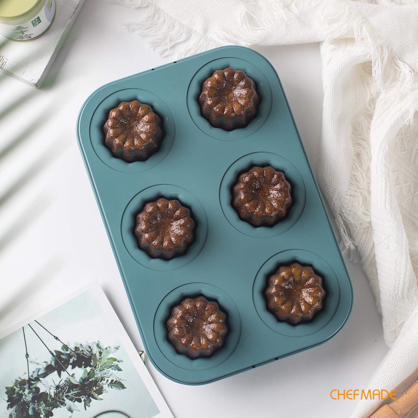 Canele Mold Cake pan 6 Well(Green)