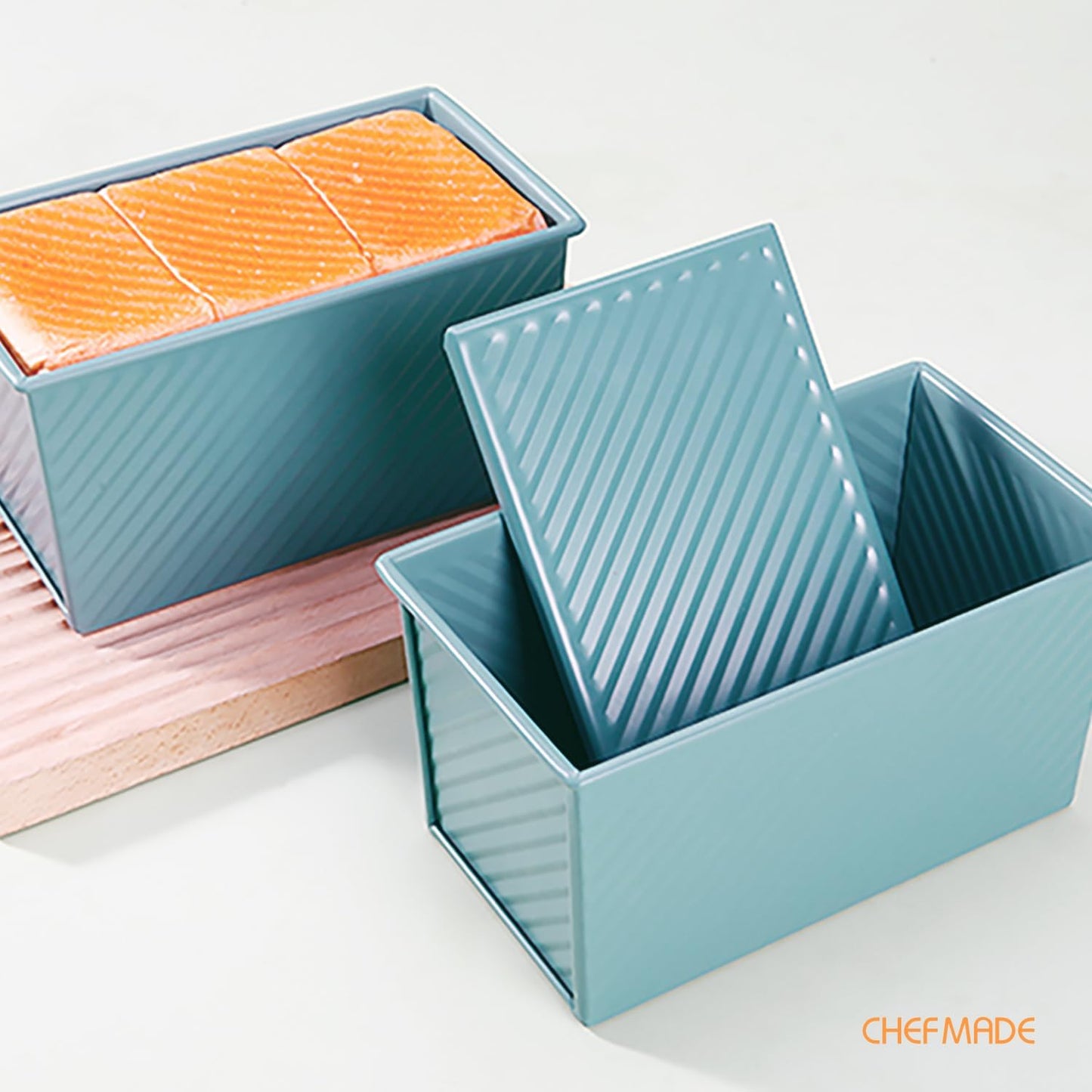 l Lb Corrugated Toast Box with Lid -Green