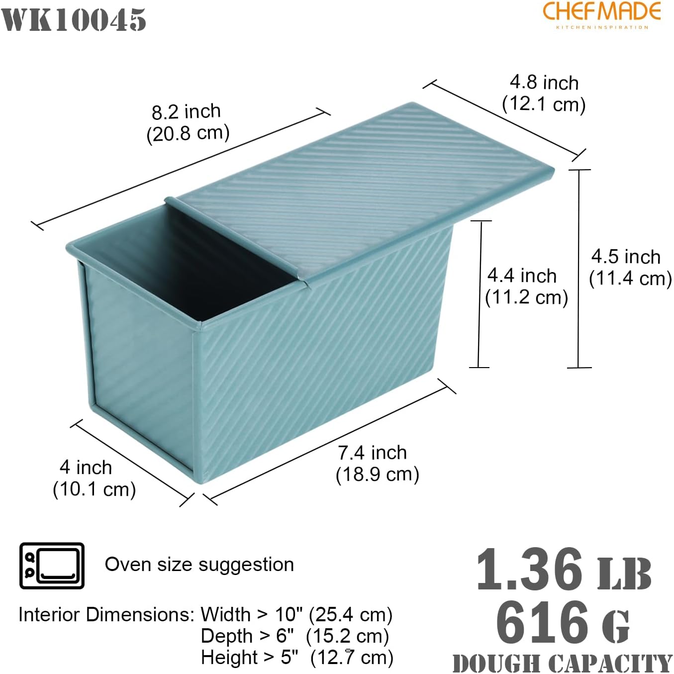 l Lb Corrugated Toast Box with Lid -Green