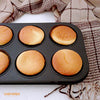 Muffin Pan 6 Well 2 Pcs ( Black )