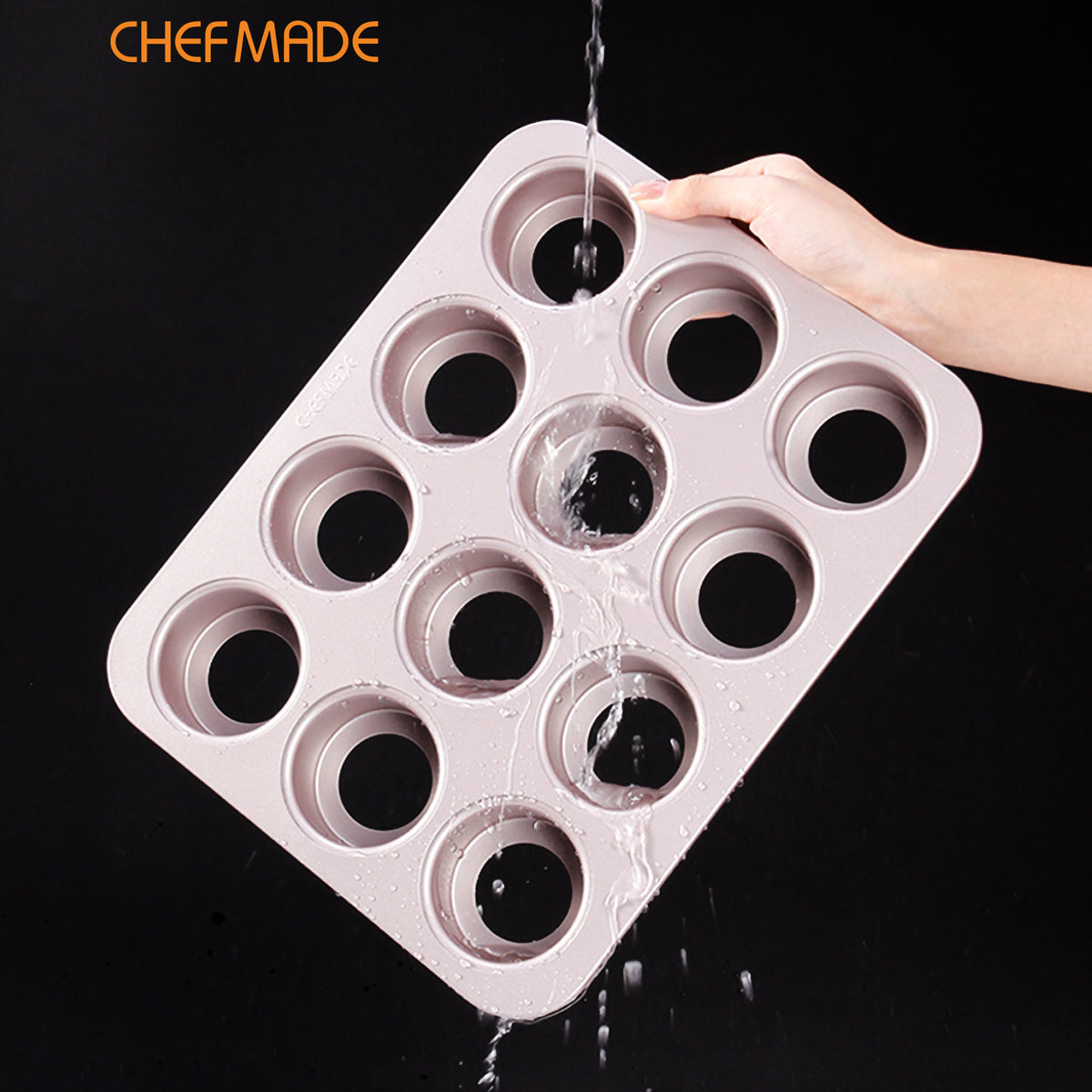 12 Cup Carbon Steel Non-stick English Muffin Pan With Loose Bottom