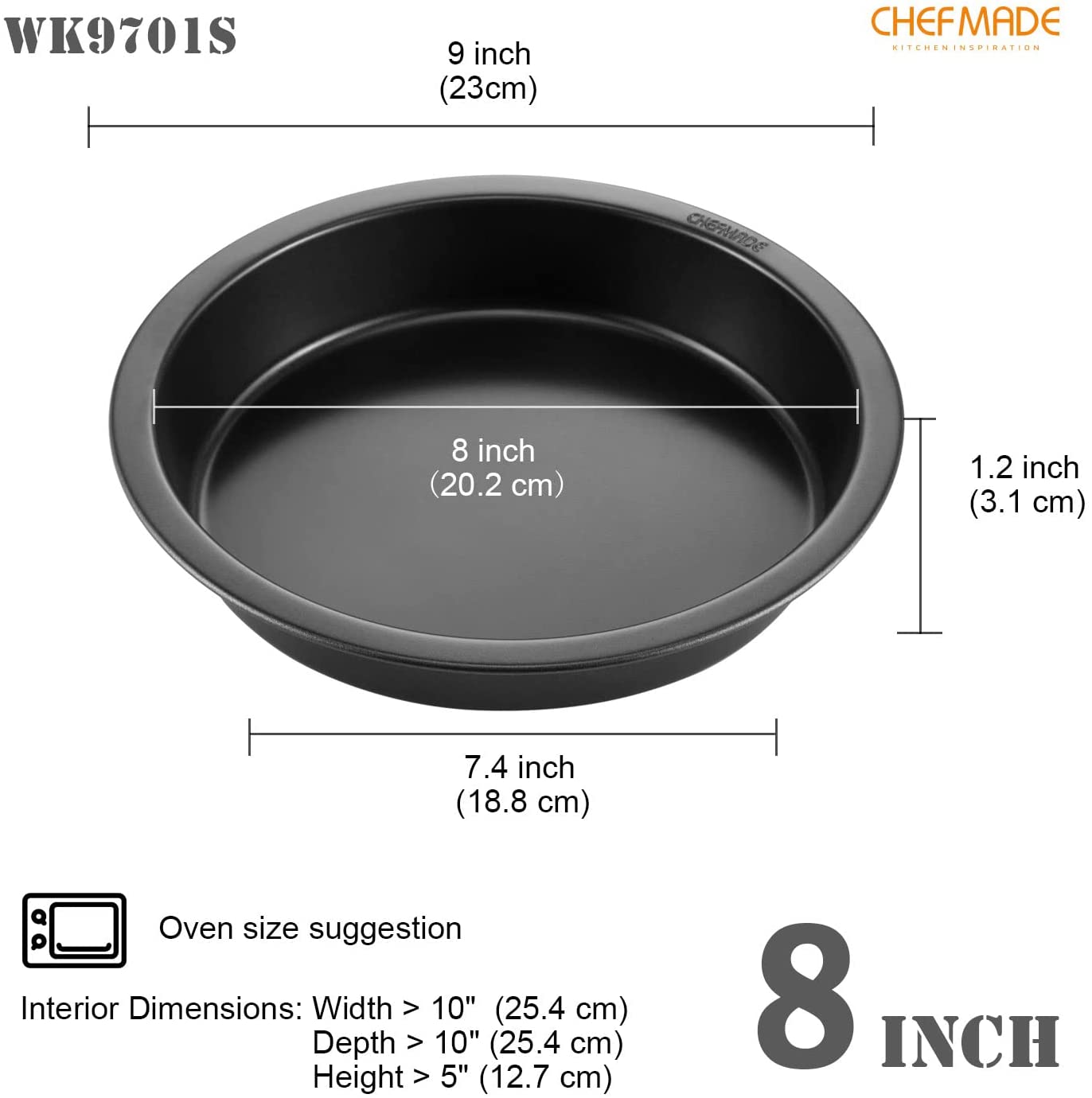 8" Round Cake Pan 2 Pcs