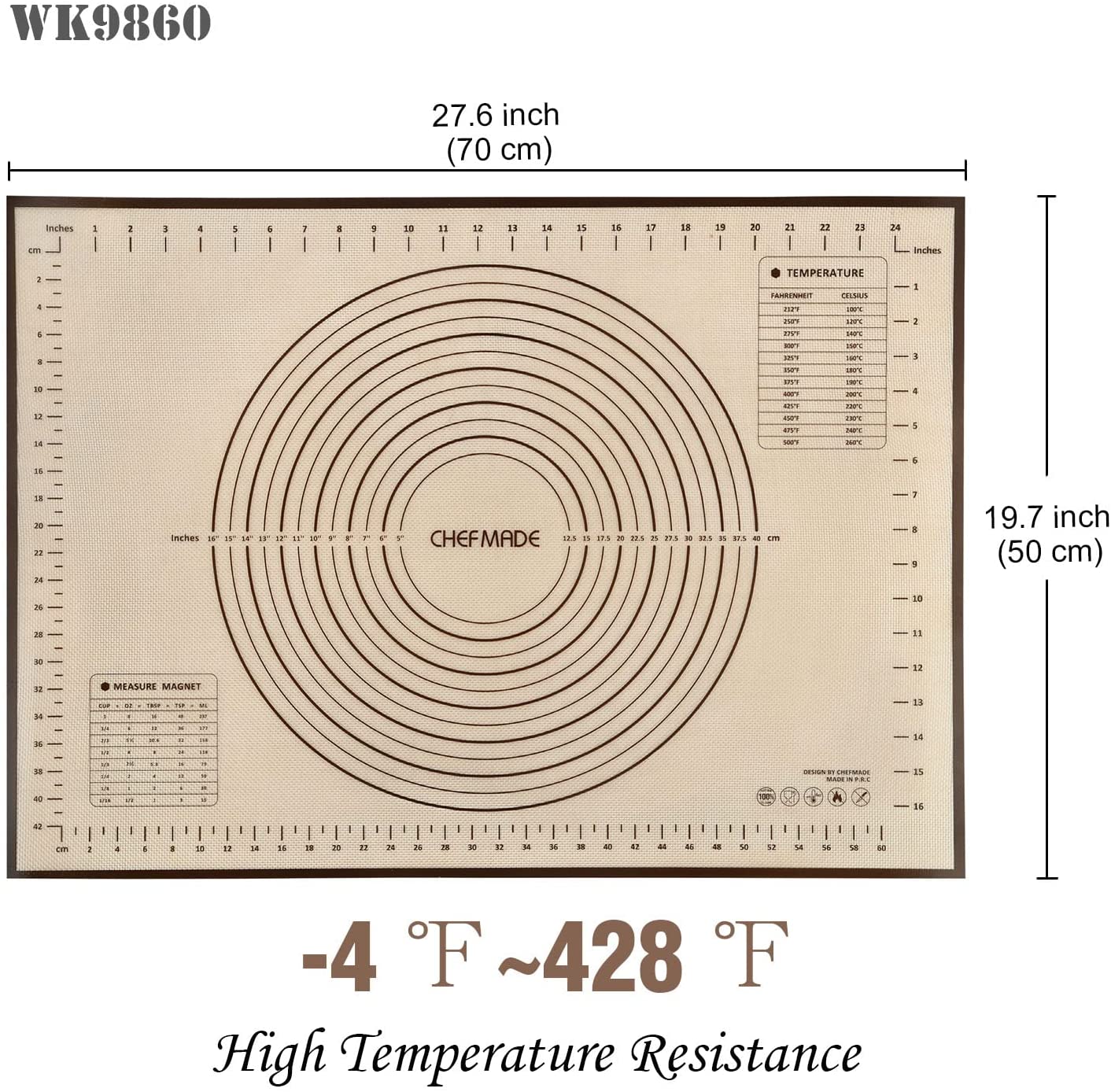 19.7" x 27.6" Silicone Baking Mat
