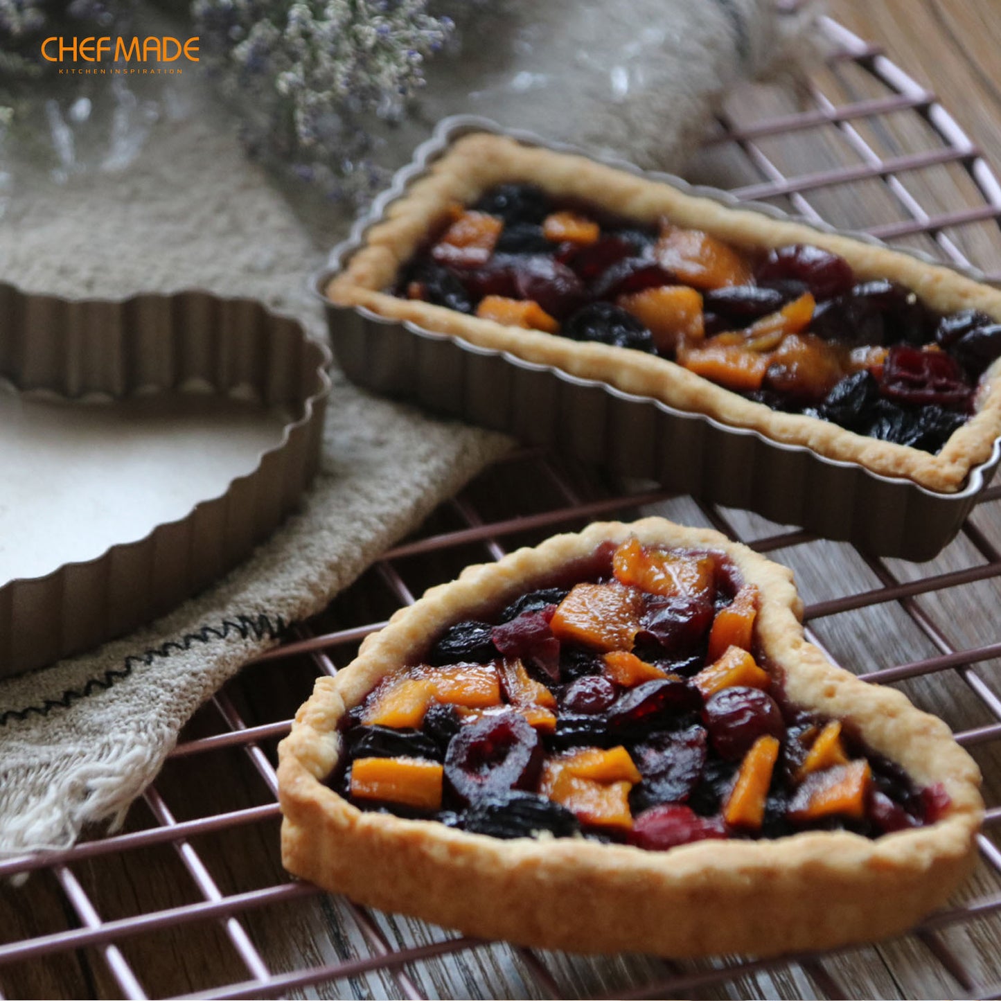 4" Mini Heart-Shaped Tart Pan Set 4Pcs