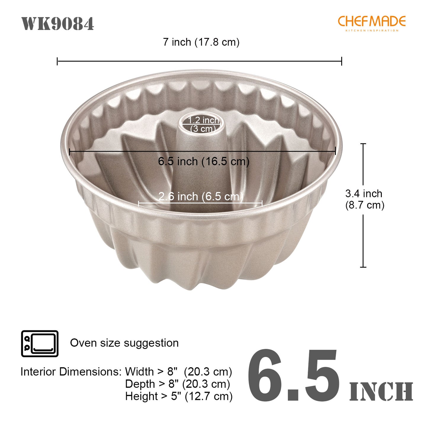 6.5" Bundt Pan Vortex-Shaped
