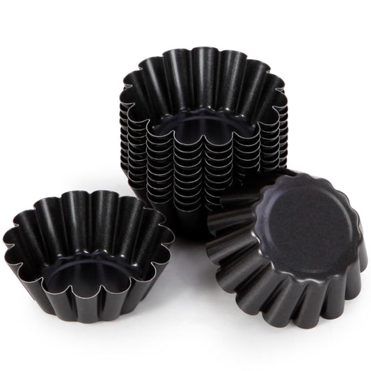 2.5" 12Pcs Round Tart Pan Set(Black)
