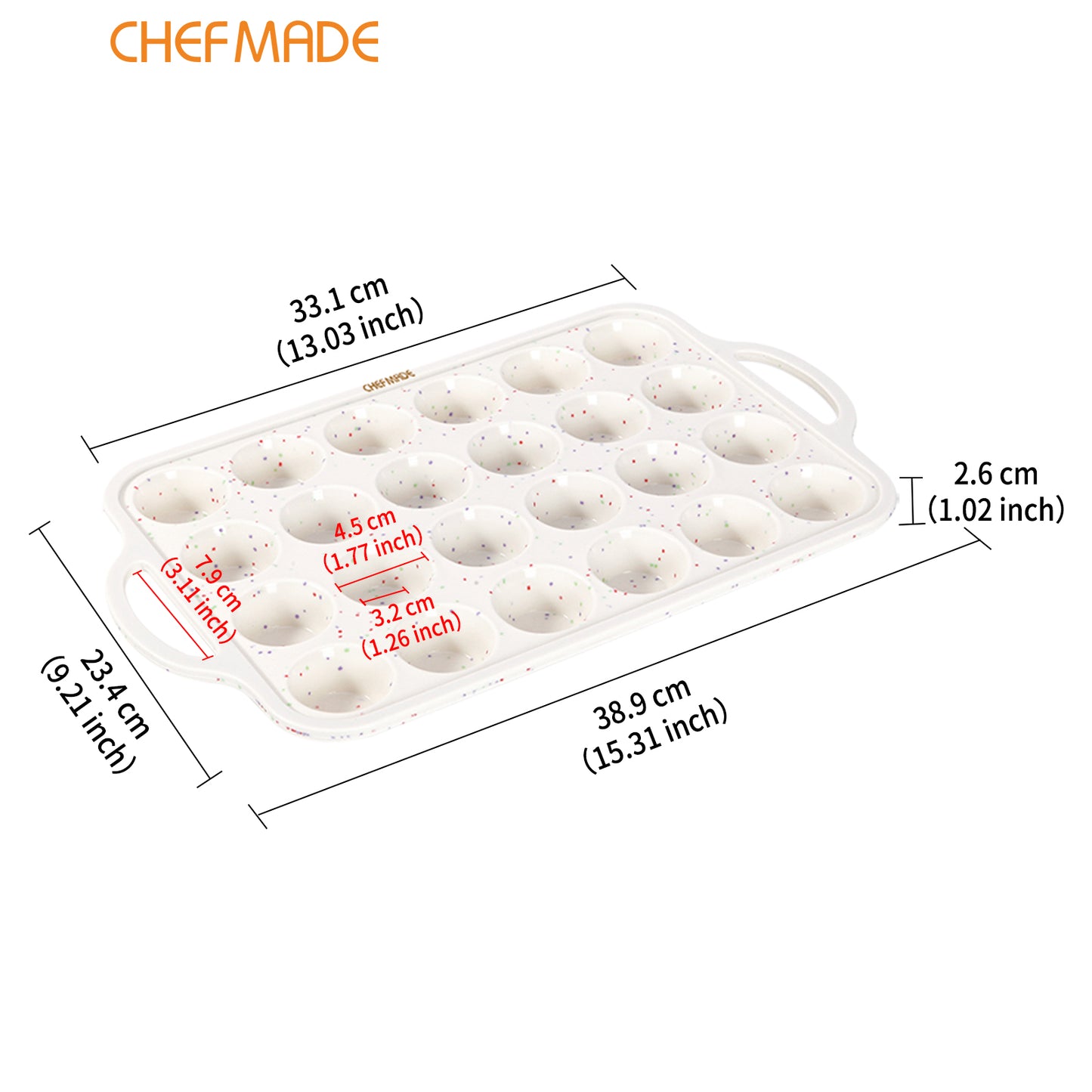 Silicone Muffin Pan for Baking with Metal Reinforced Frame, 24 Cup Regular Size Cupcake Pan