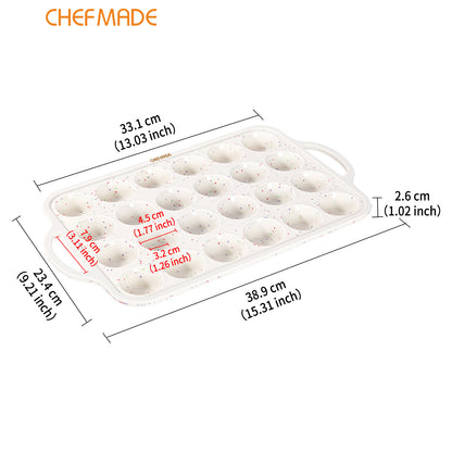 Silicone Muffin Pan for Baking with Metal Reinforced Frame, 24 Cup Regular Size Cupcake Pan