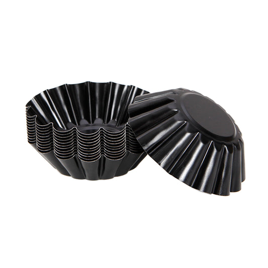 3" 12Pcs Round Tart Pan Set(Black)