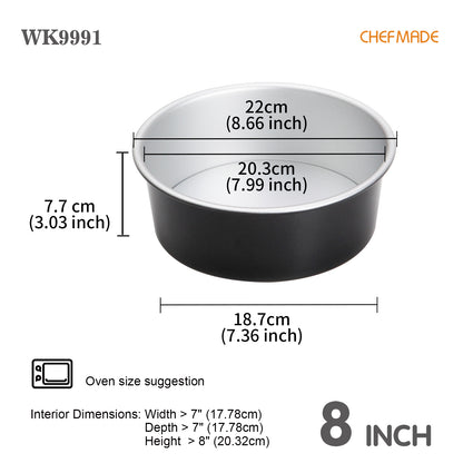 8-Inch with Removable Loose Bottom Chiffon Bakeware(Black)