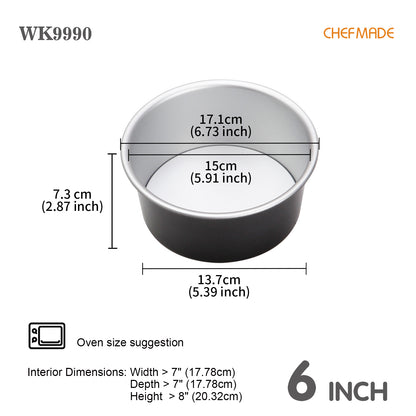 6-Inch with Removable Loose Bottom Chiffon Bakeware(Black)