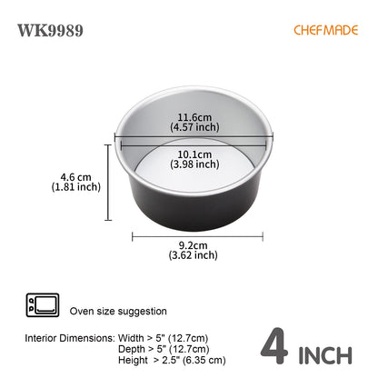 4-Inch with Removable Loose Bottom Chiffon Bakeware(Black)