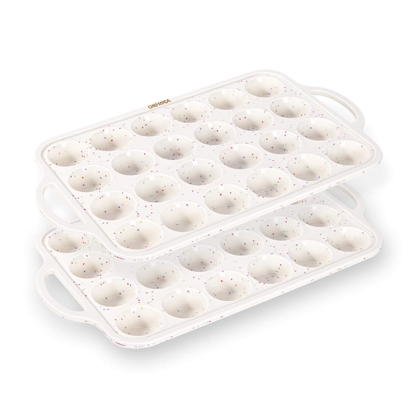 Silicone Muffin Pan for Baking with Metal Reinforced Frame, 24 Cup Regular Size Cupcake Pan