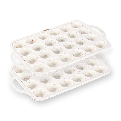 Silicone Muffin Pan for Baking with Metal Reinforced Frame, 24 Cup Regular Size Cupcake Pan