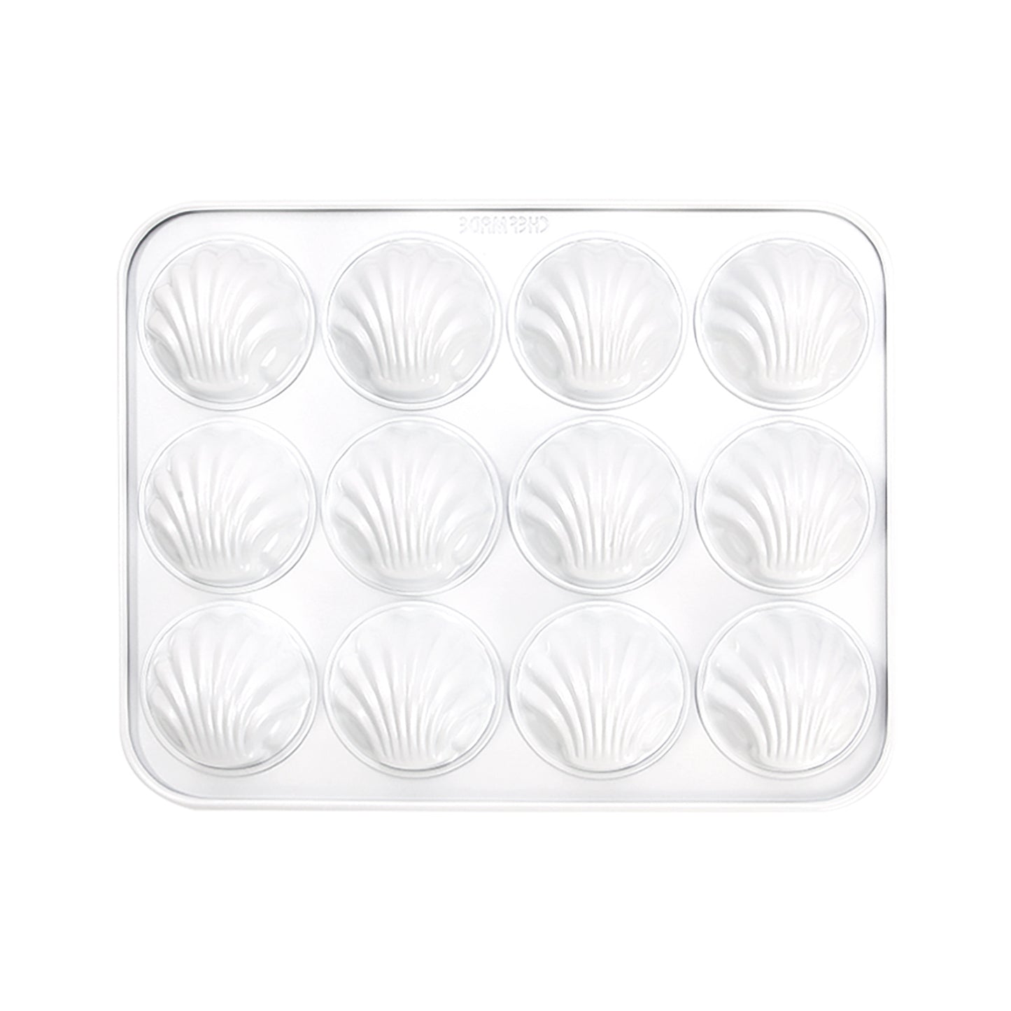 Madeline Cake Pan Oval Shell 12 Well（White）