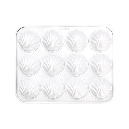 Madeline Cake Pan Oval Shell 12 Well（White）