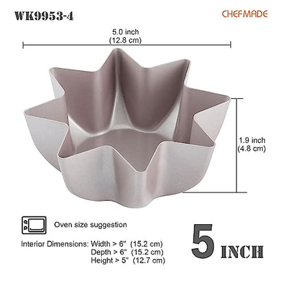 5" 4Pcs  Pandoro Shape Cake Pan