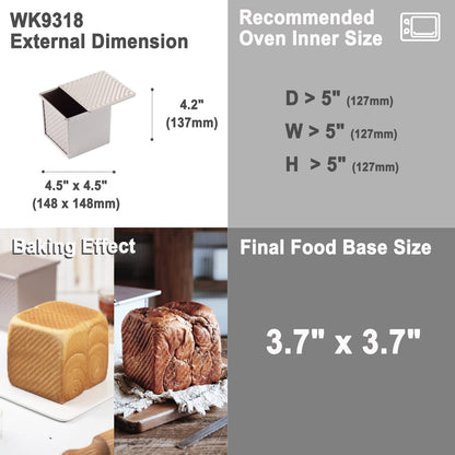 4" x 4" Corrugated Toast Box (250G Dough Capacity)