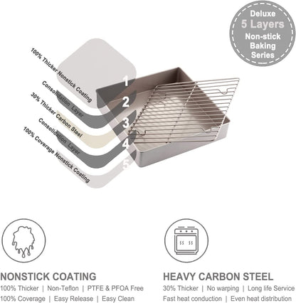 11.2" x 11.2" Square Deep Roasting Pan with Rack