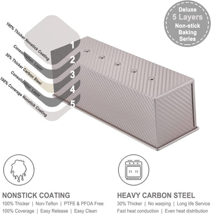 5.2" x 15.2" Commercial Corrugated Toast Box (1200G Dough Capacity)