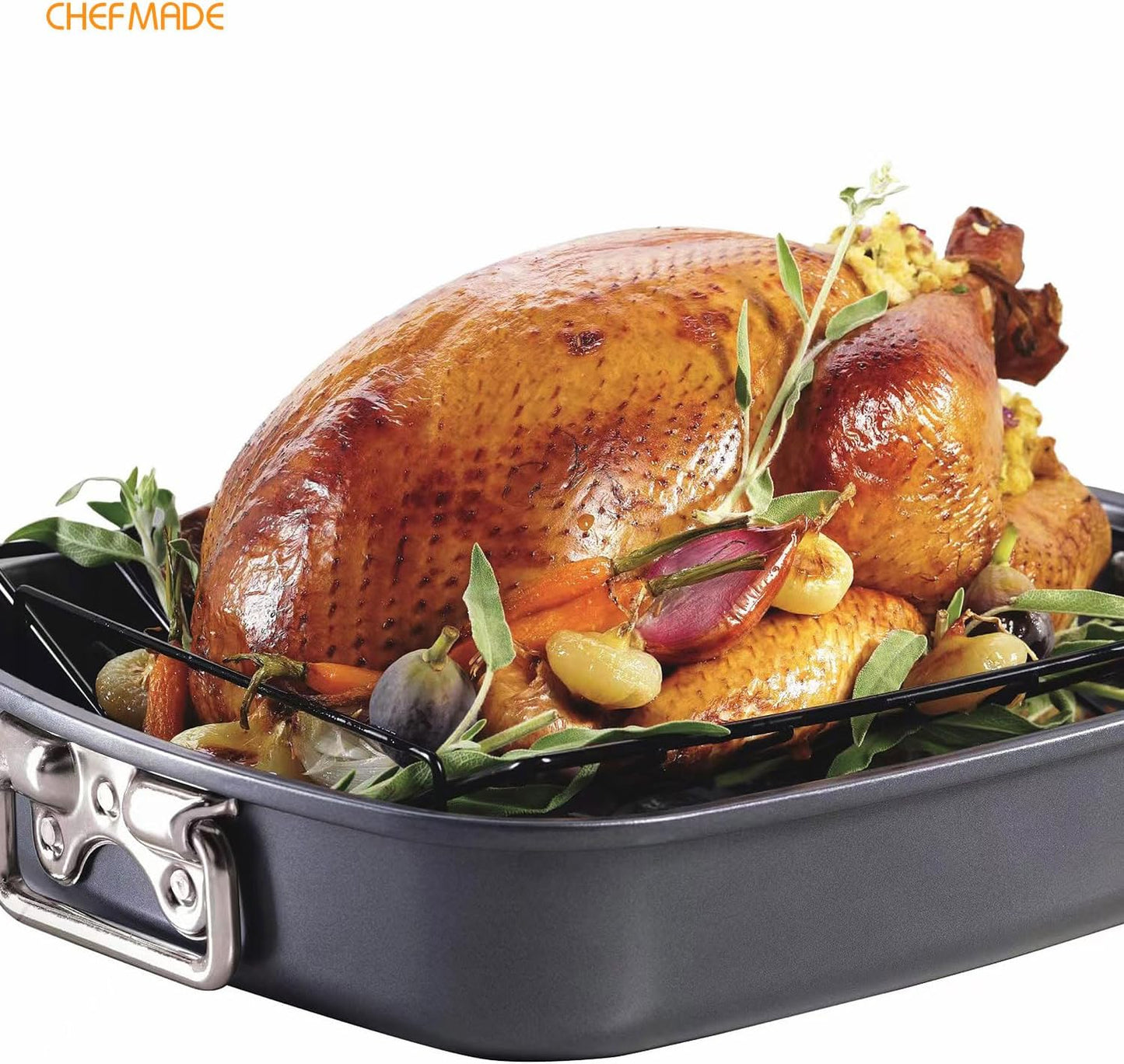 17" Turkey Roaster Lasagna Pan with V Rack