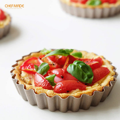 4" Round Tart Pan Set with Removable Bottom 4Pcs