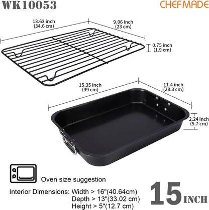 15" Turkey Roaster Lasagna Pan with Rack