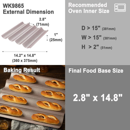 14.8" x 14.2" Baguette Pan (2.8-Inch Channel)