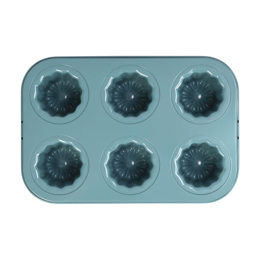 Canele Mold Cake pan 6 Well(Green)