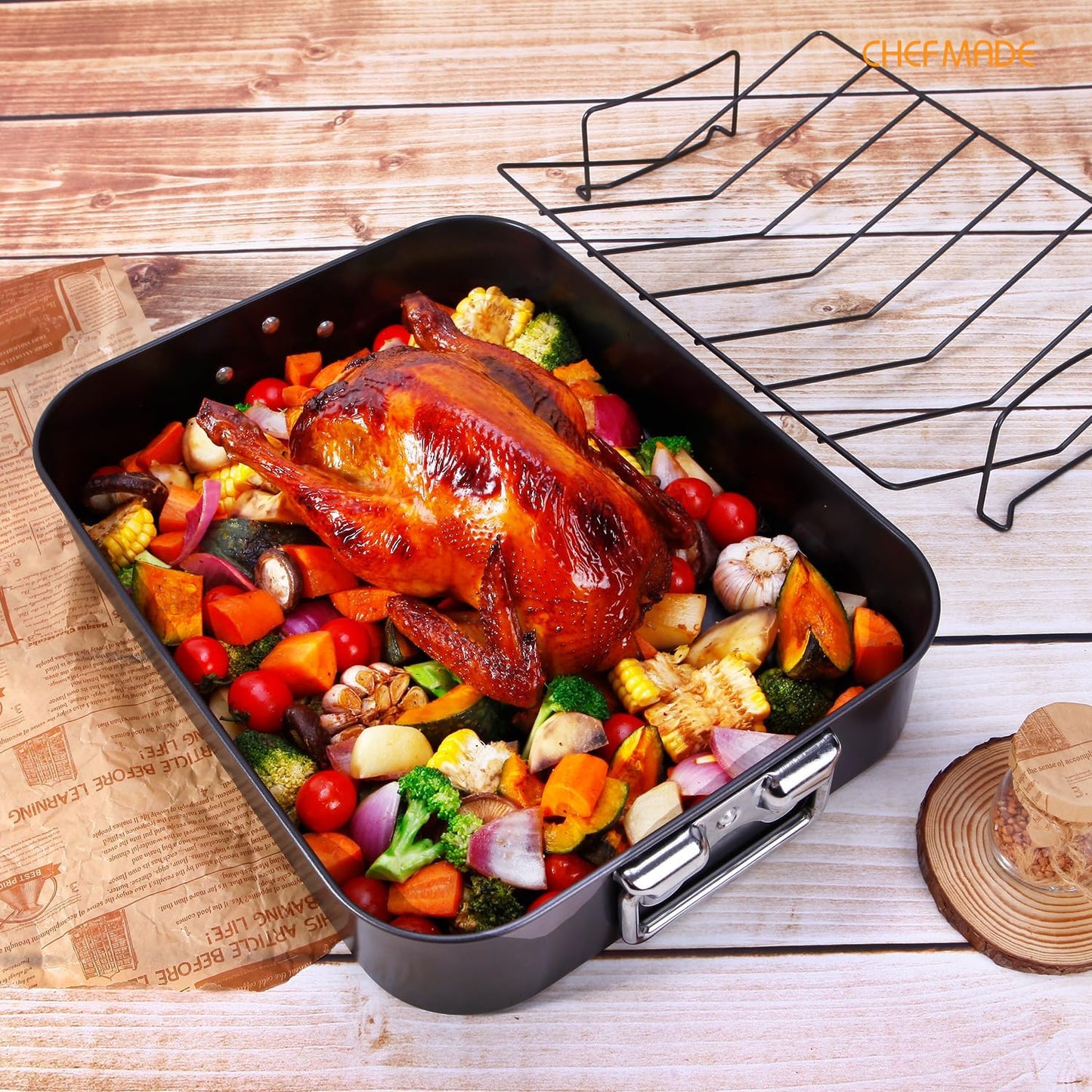 16" Turkey Roaster Lasagna Pan with Rack