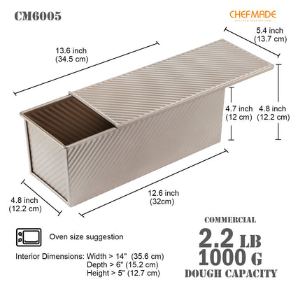 5" x 13" Commercial Corrugated Toast Box (1000G Dough Capacity)