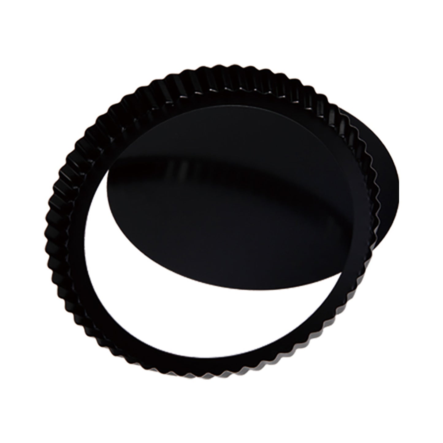 9.5-Inch Round Tart Pan with Removable Loose Bottom (Black)