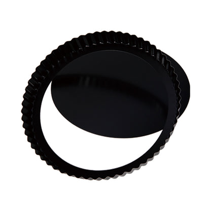 9.5-Inch Round Tart Pan with Removable Loose Bottom (Black)
