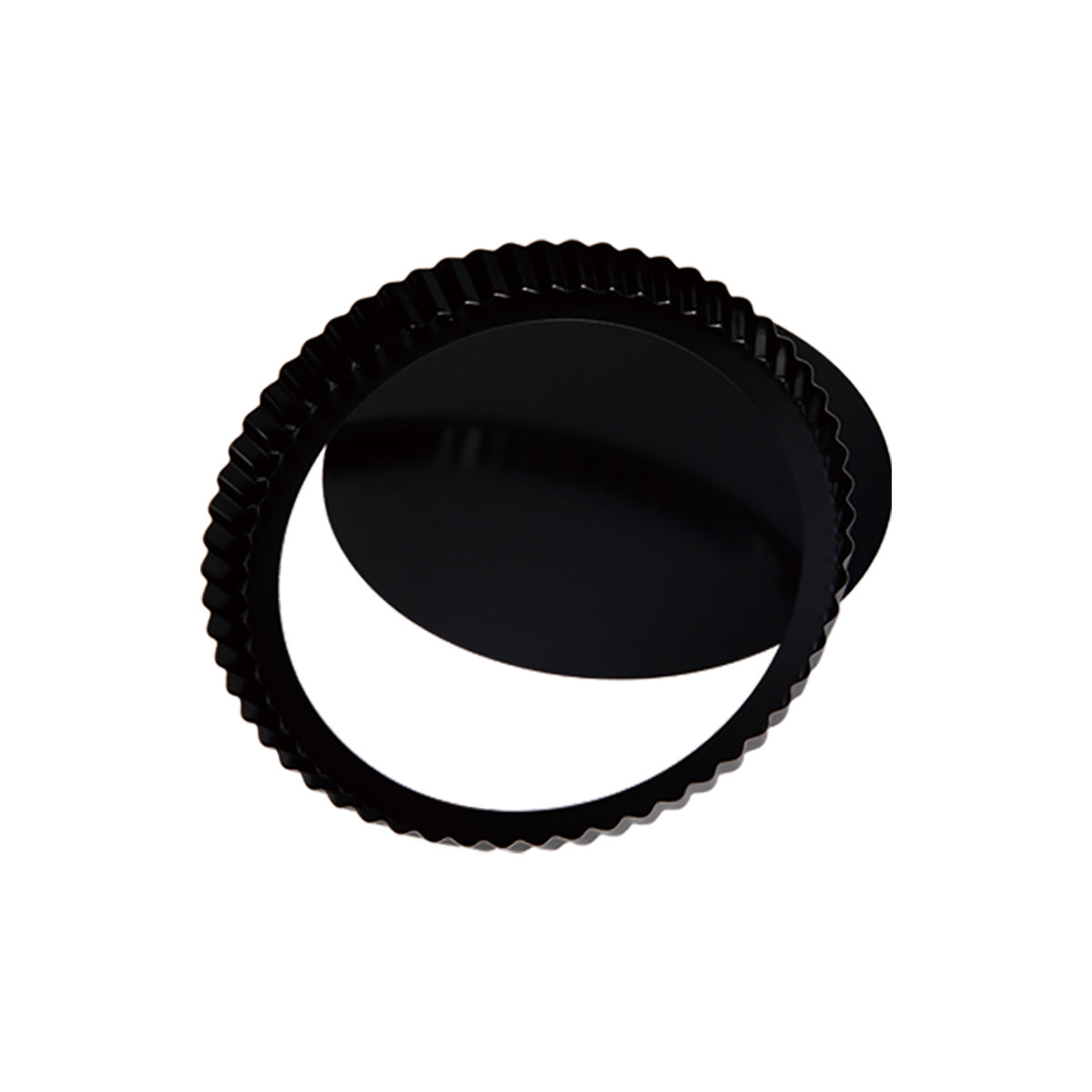 9.5-Inch Round Tart Pan with Removable Loose Bottom (Black)