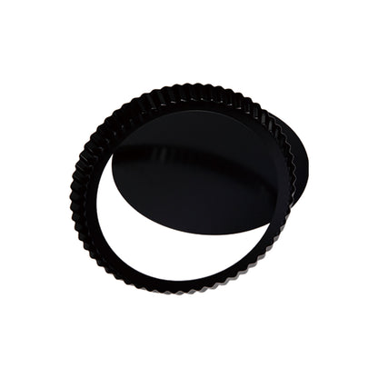 9.5-Inch Round Tart Pan with Removable Loose Bottom (Black)