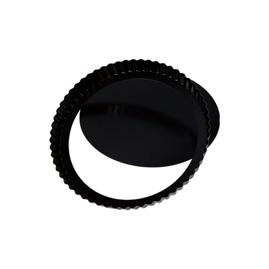 9.5-Inch Round Tart Pan with Removable Loose Bottom (Black)