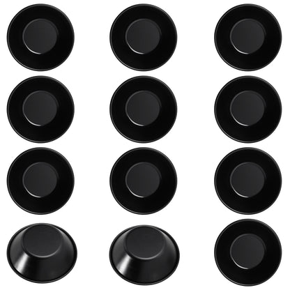 3" 12Pcs Round Tart Pan Set(Black)