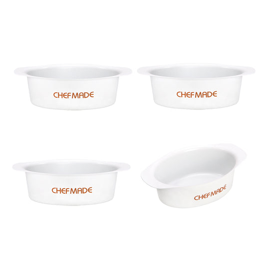 4 Pcs Non-Stick Mini Oval Cheesecake Pan for Oven Baking