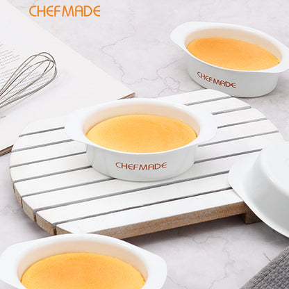 4 Pcs Non-Stick Mini Oval Cheesecake Pan for Oven Baking