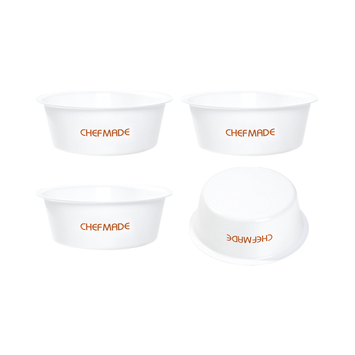 4Pcs 4" Non-Stick Round Cake Pan for Oven Baking（White）