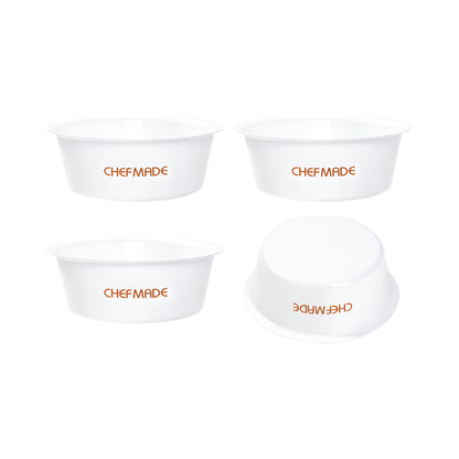 4Pcs 4" Non-Stick Round Cake Pan for Oven Baking（White）