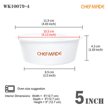 4Pcs 4" Non-Stick Round Cake Pan for Oven Baking（White）