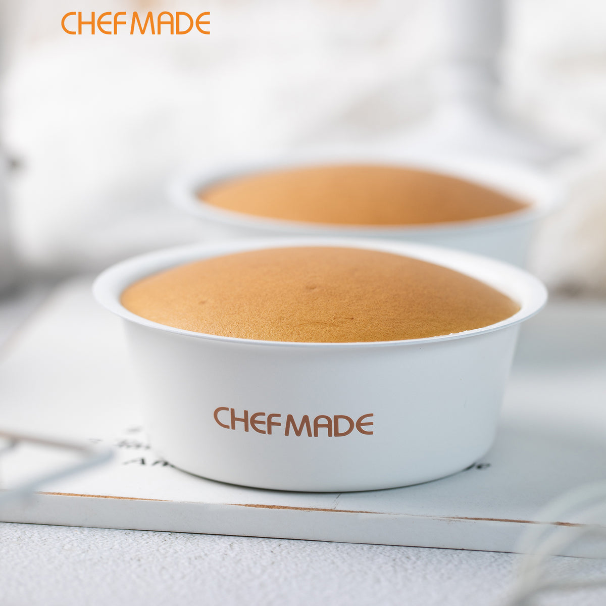 4Pcs 4" Non-Stick Round Cake Pan for Oven Baking（White）