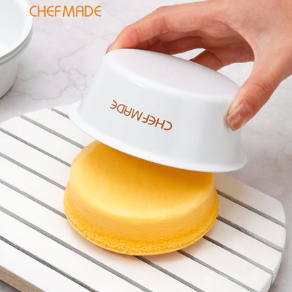 4Pcs 4" Non-Stick Round Cake Pan for Oven Baking（White）