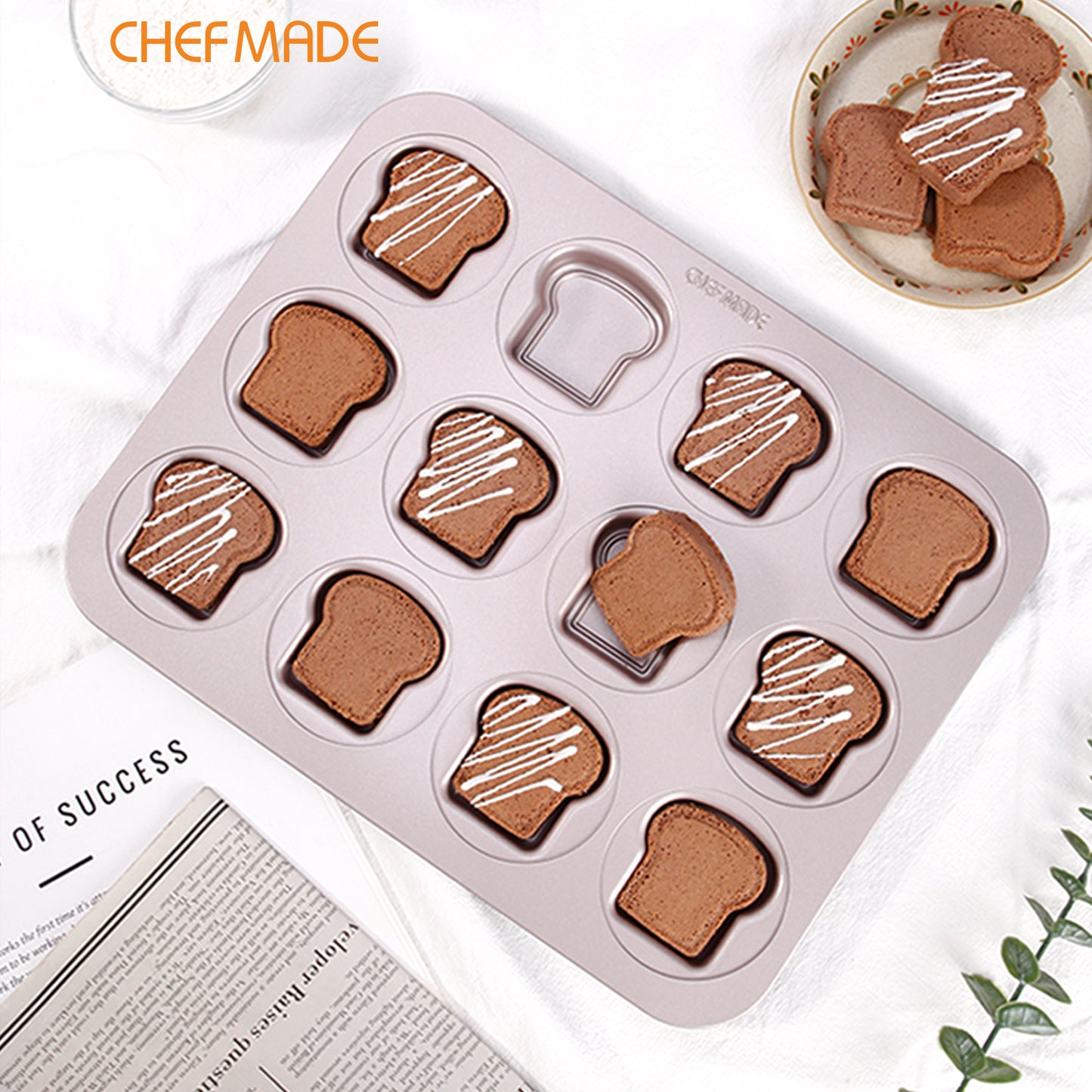 12 Cup Non-stick Toast Shape  Cake Pan