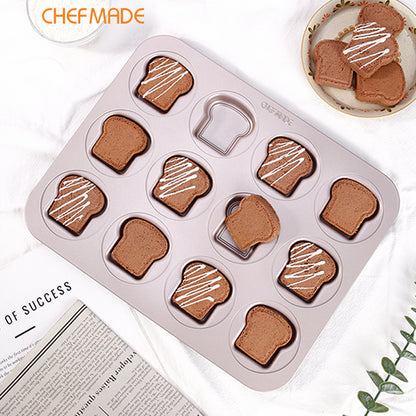 12 Cup Non-stick Toast Shape  Cake Pan