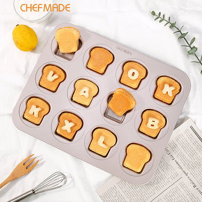 12 Cup Non-stick Toast Shape  Cake Pan