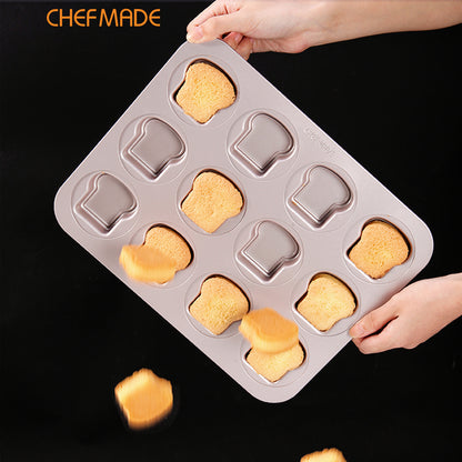 12 Cup Non-stick Toast Shape  Cake Pan