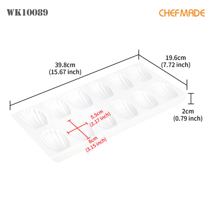 Madeline Cake Pan Oval Shell 12 Well（White）