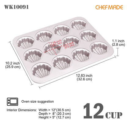 Madeline Cake Pan Oval Shell 12 Well